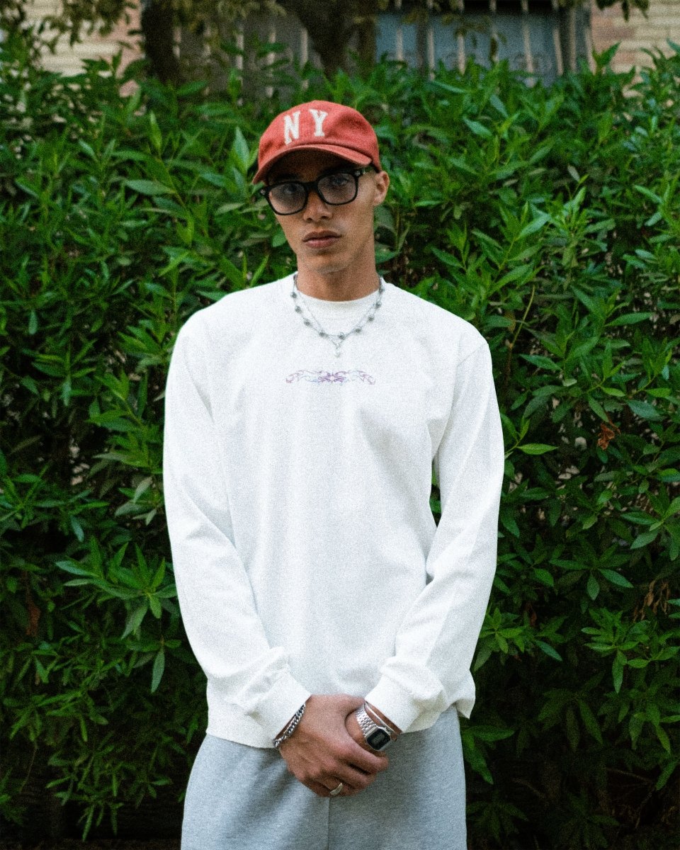 BLAZE WHITE LONG SLEEVE TEE - CODDIWOMPLE