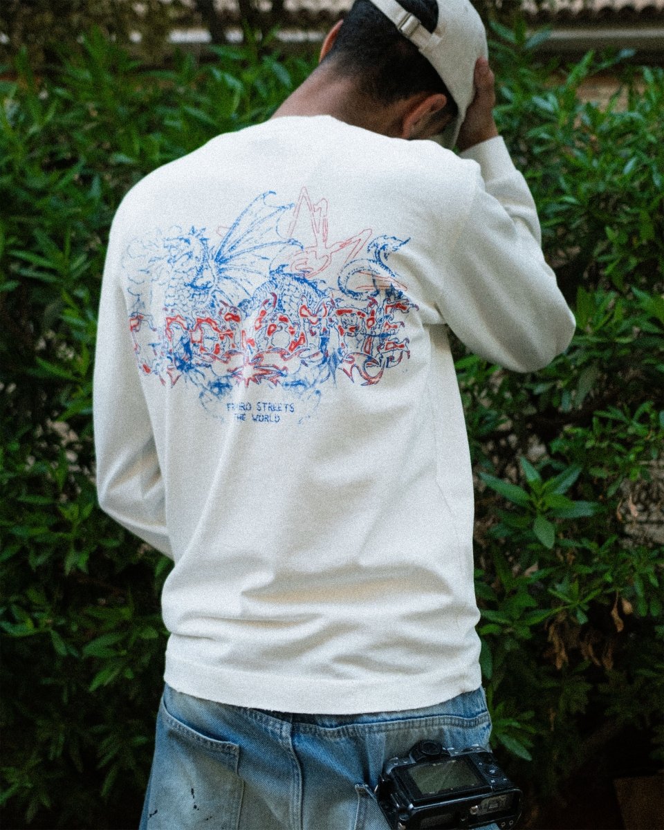 BLAZE WHITE LONG SLEEVE TEE - CODDIWOMPLE