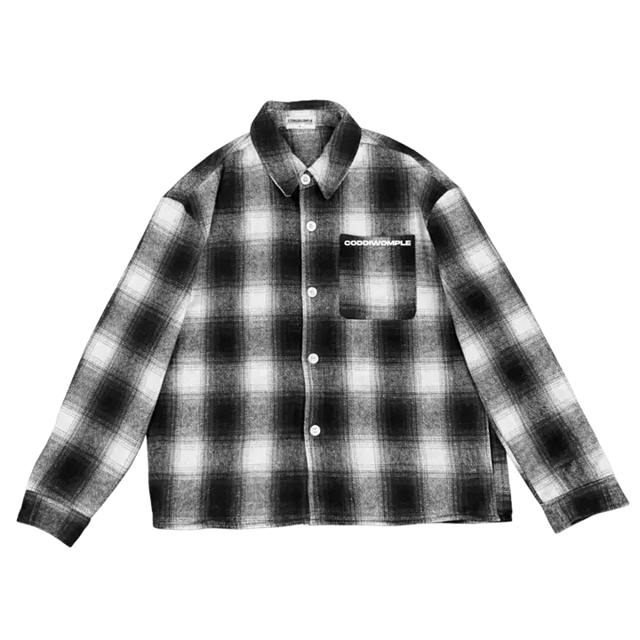 CODDIWOMPLE BLACK PLAID FLANNEL SHIRT - CODDIWOMPLE
