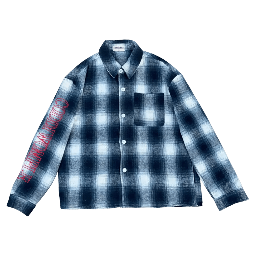 CODDIWOMPLE BLUE PLAID FLANNEL SHIRT - CODDIWOMPLE