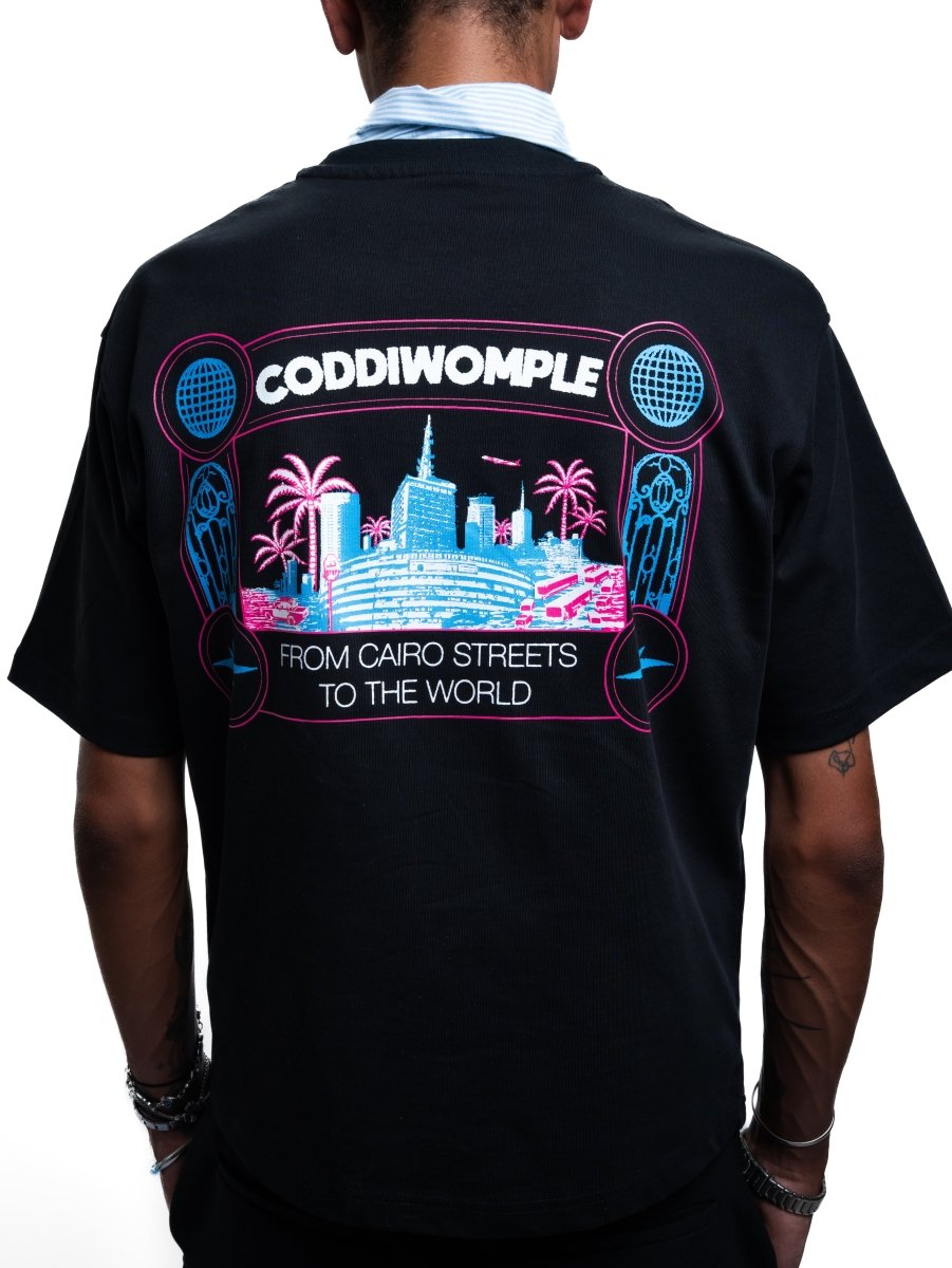 RETRO CITY BLACK TEE - CODDIWOMPLE