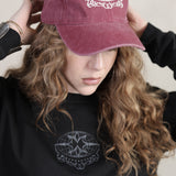 STENCIL WASHED PLUM CAP