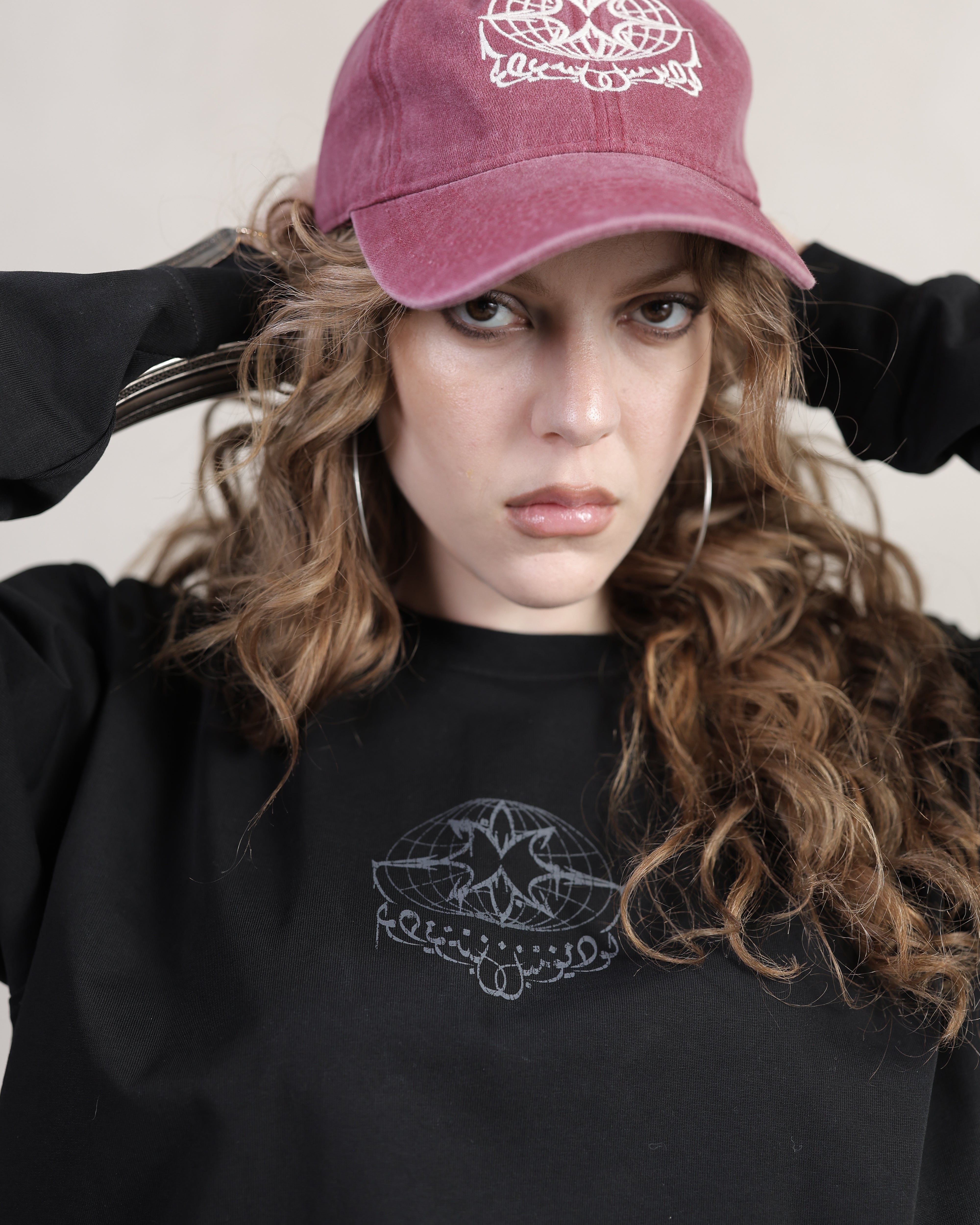 STENCIL WASHED PLUM CAP