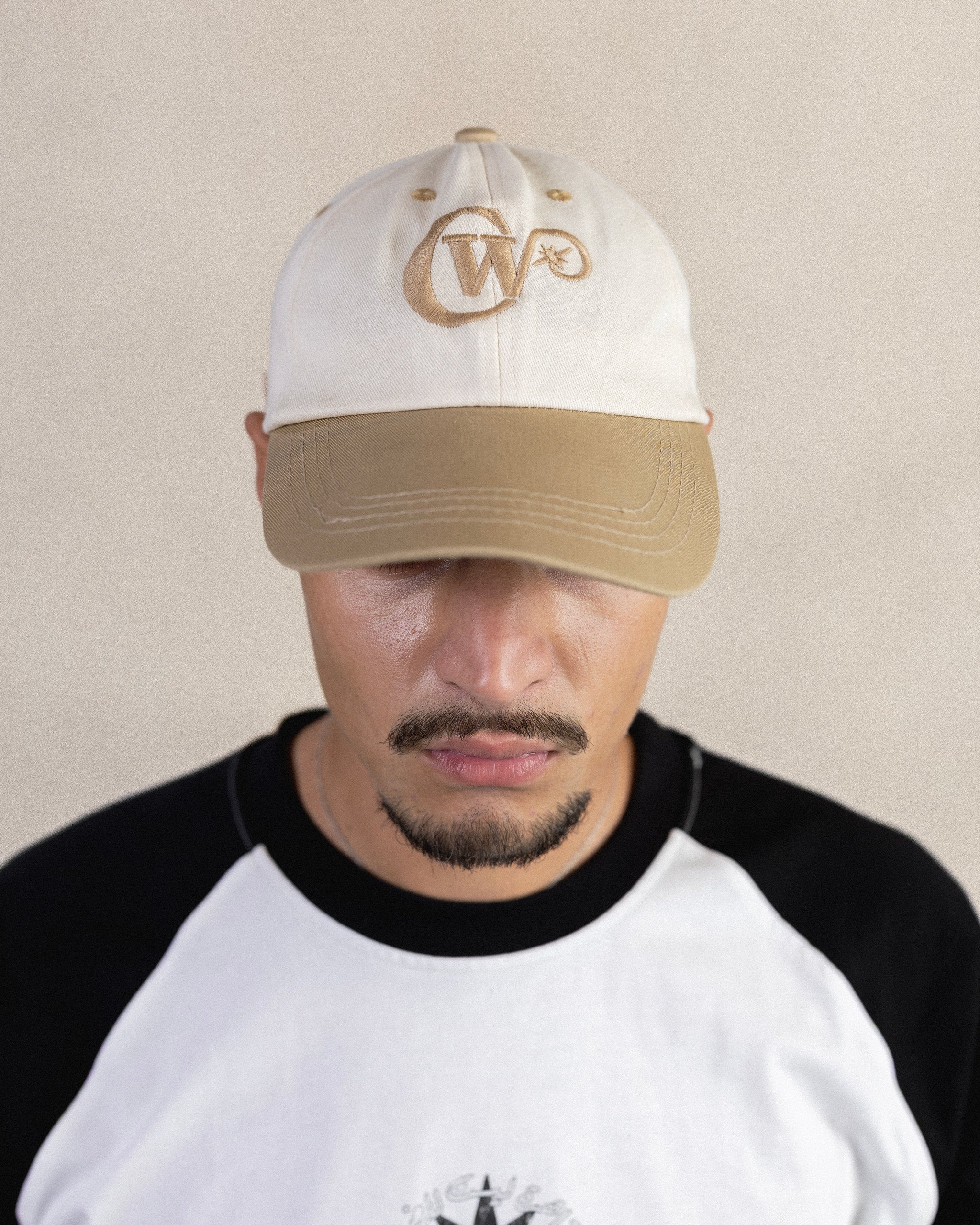 CW 2-TONE BEIGE/WHITE CAP