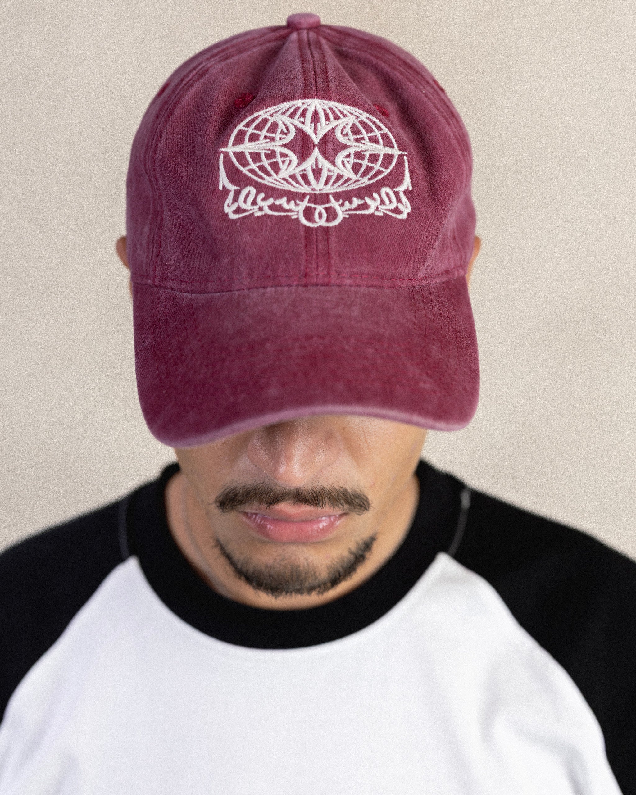 STENCIL WASHED PLUM CAP