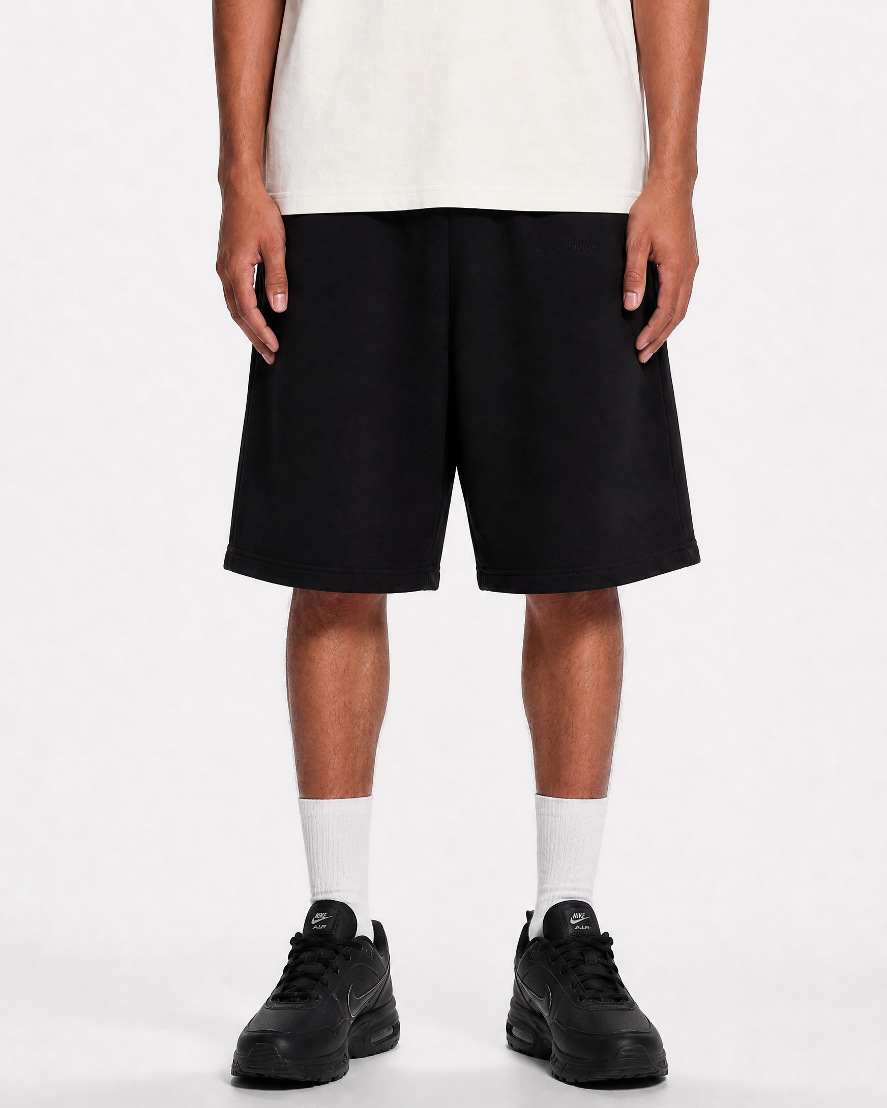 CODDIWOMPLE BLACK SWEATSHORTS