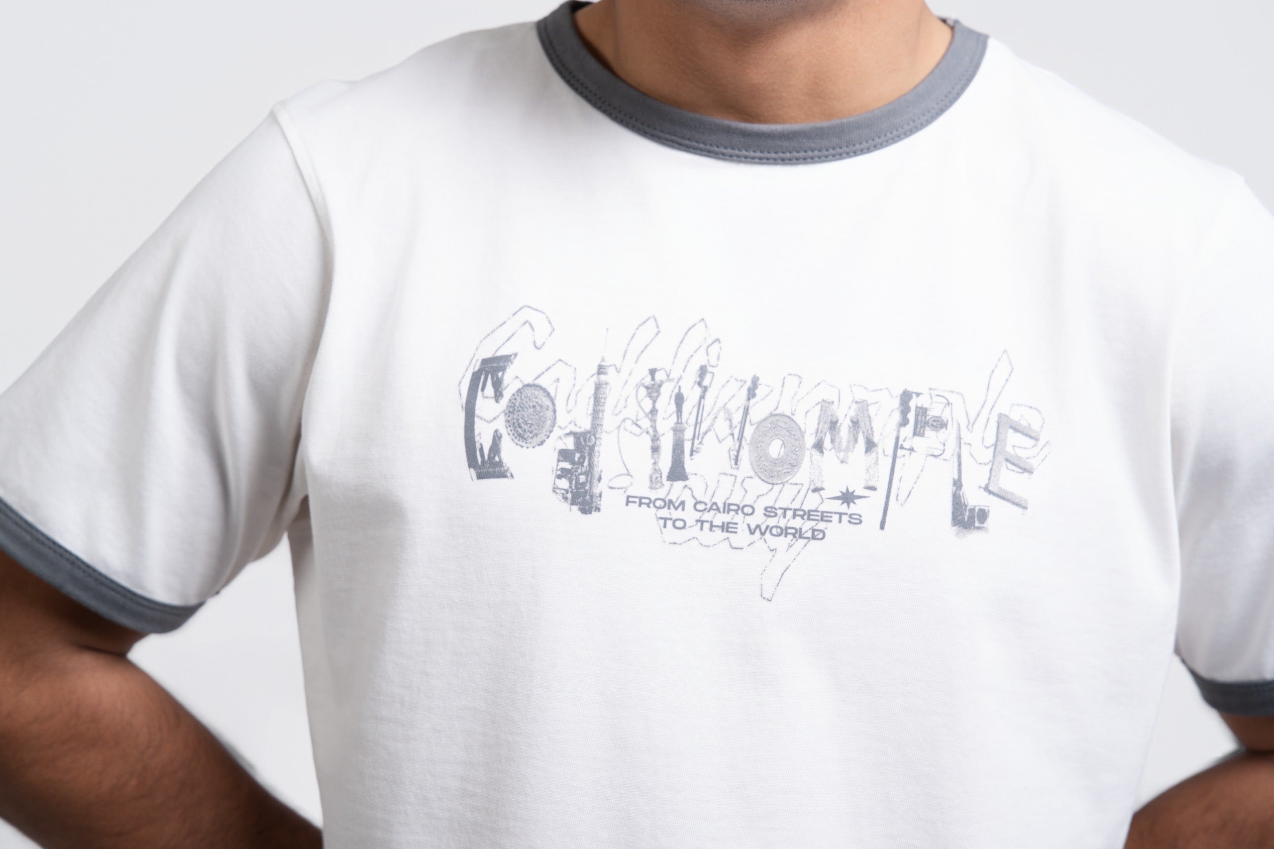 CITY WHITE RINGER TEE