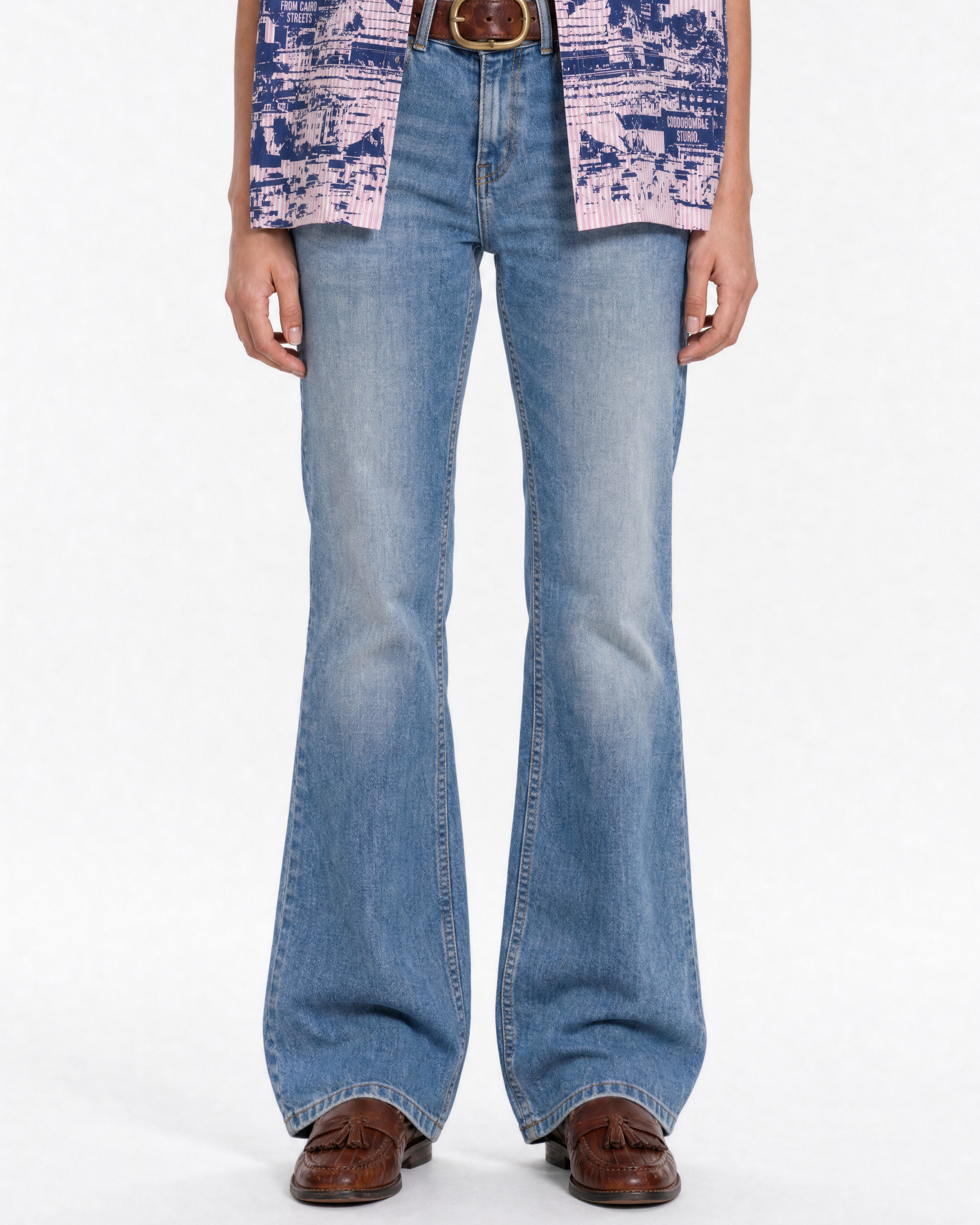 CODDIWOMPLE FLARED BLUE WOMEN JEANS