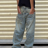 STAINED BAGGY JEANS