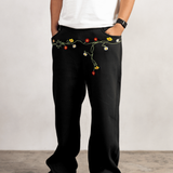 FLOWERS BLACK SWEATPANTS