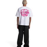 GLOBE WHITE+PINK TEE