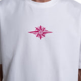GLOBE WHITE+PINK TEE