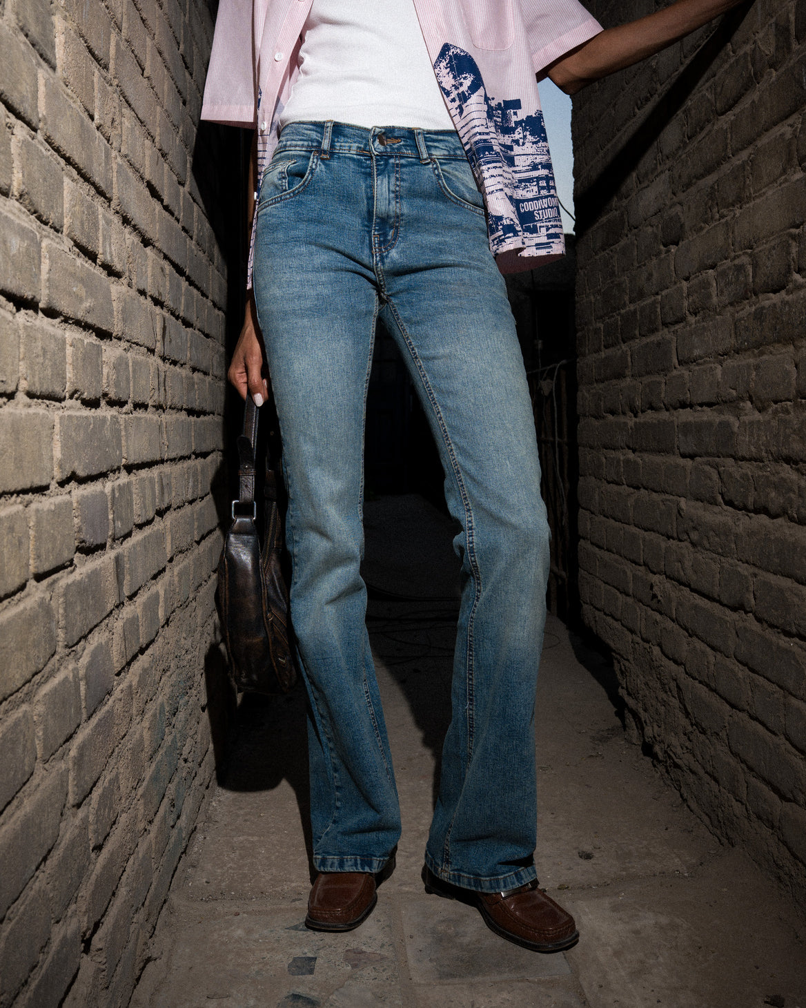 CODDIWOMPLE FLARED BLUE WOMEN JEANS