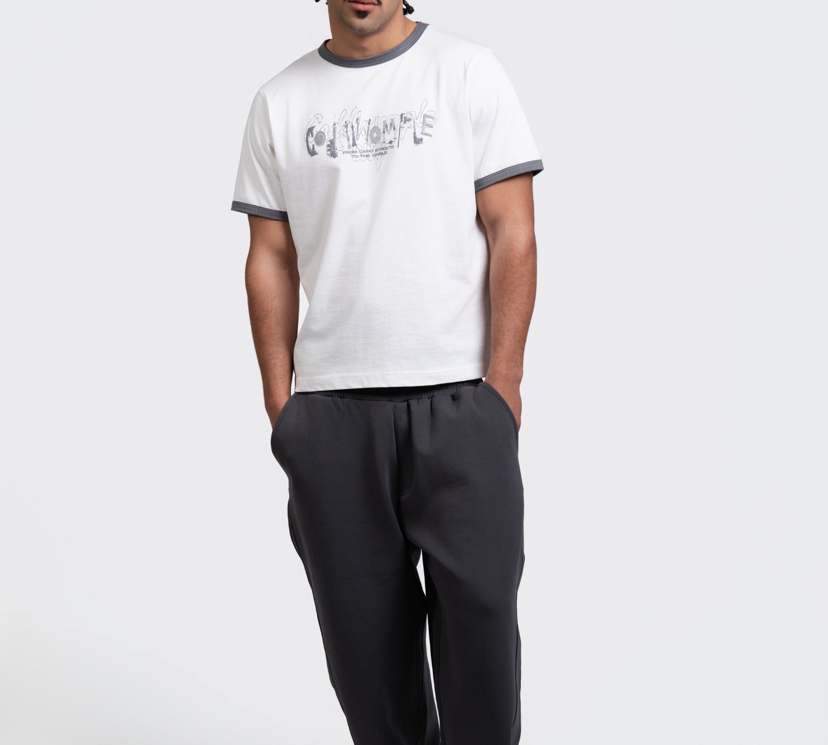 CITY WHITE RINGER TEE