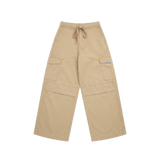 BEIGE GABARDINE CARGO PANTS