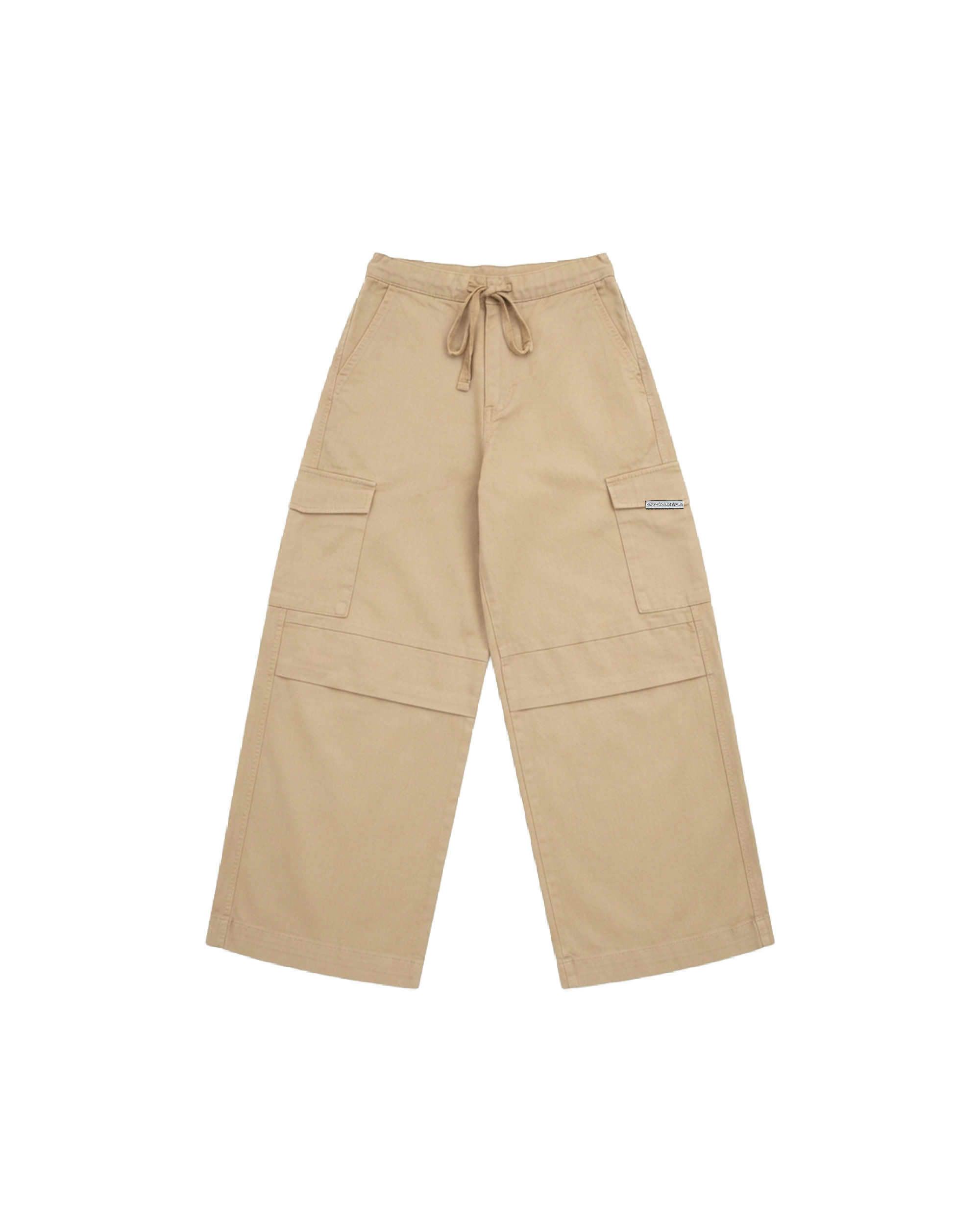 BEIGE GABARDINE CARGO PANTS