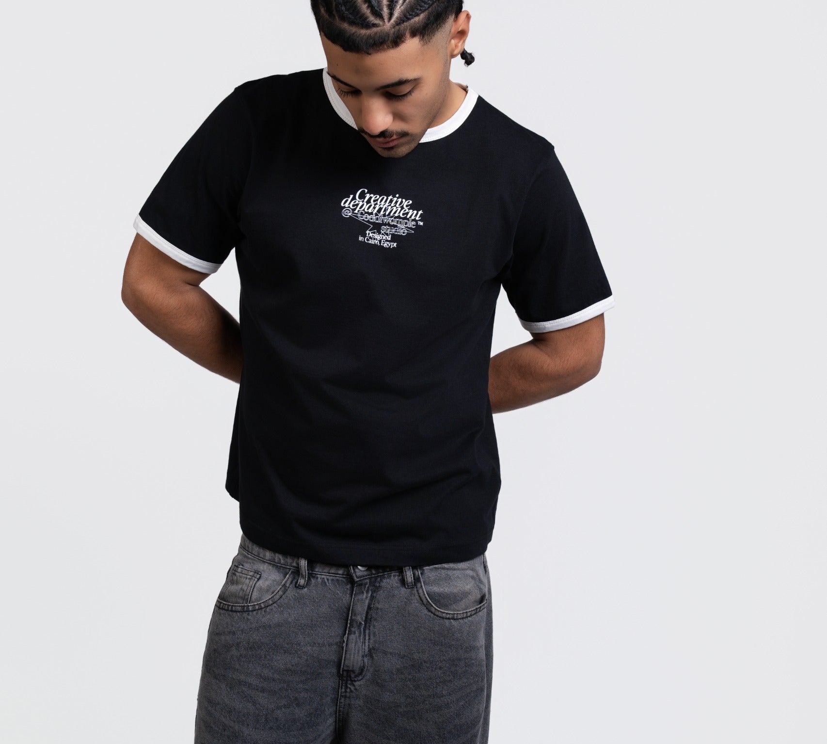 CREATIVE DEPT. BLACK RINGER TEE