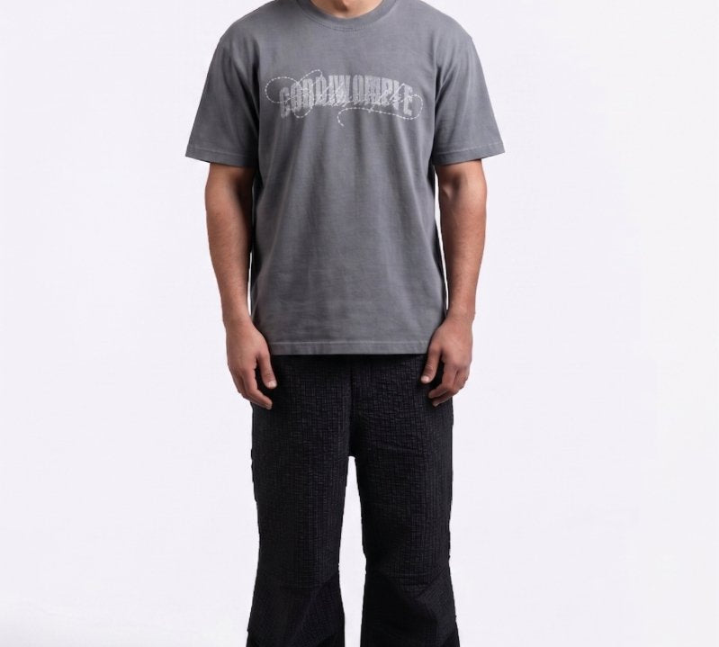 BARBED GRAY TEE - CODDIWOMPLE