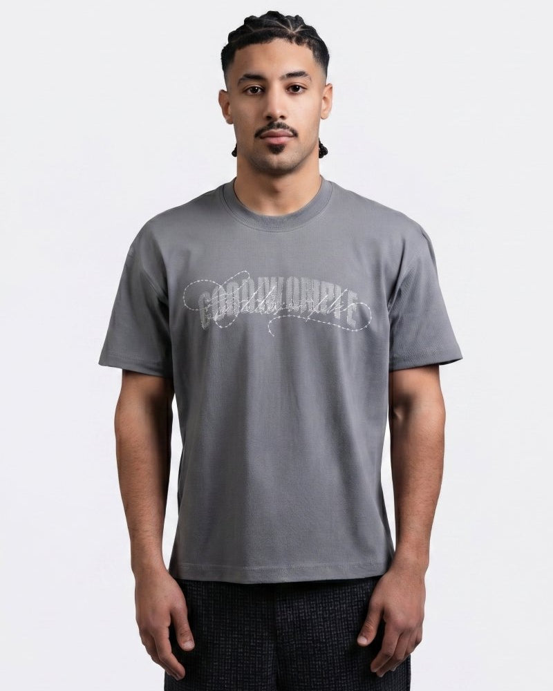 BARBED GRAY TEE - CODDIWOMPLE