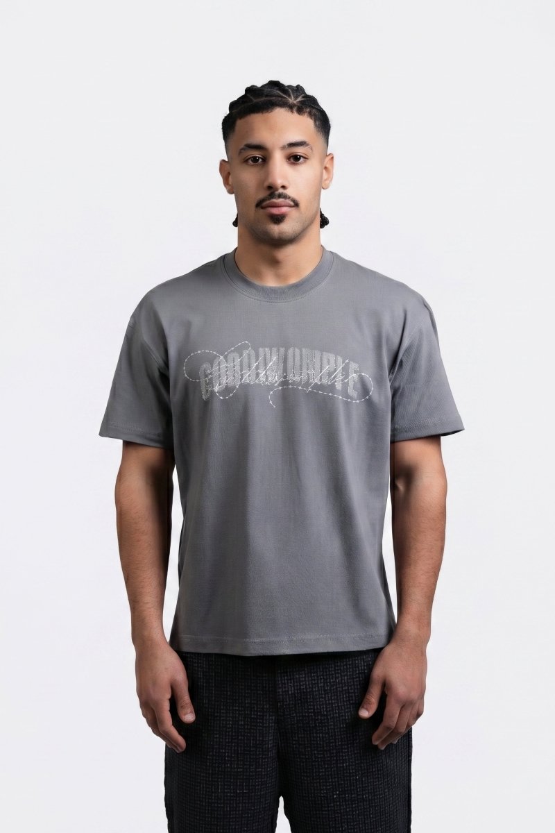 BARBED GRAY TEE - CODDIWOMPLE