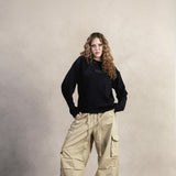 BEIGE GABARDINE CARGO PANTS - CODDIWOMPLE