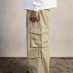 BEIGE GABARDINE CARGO PANTS - CODDIWOMPLE