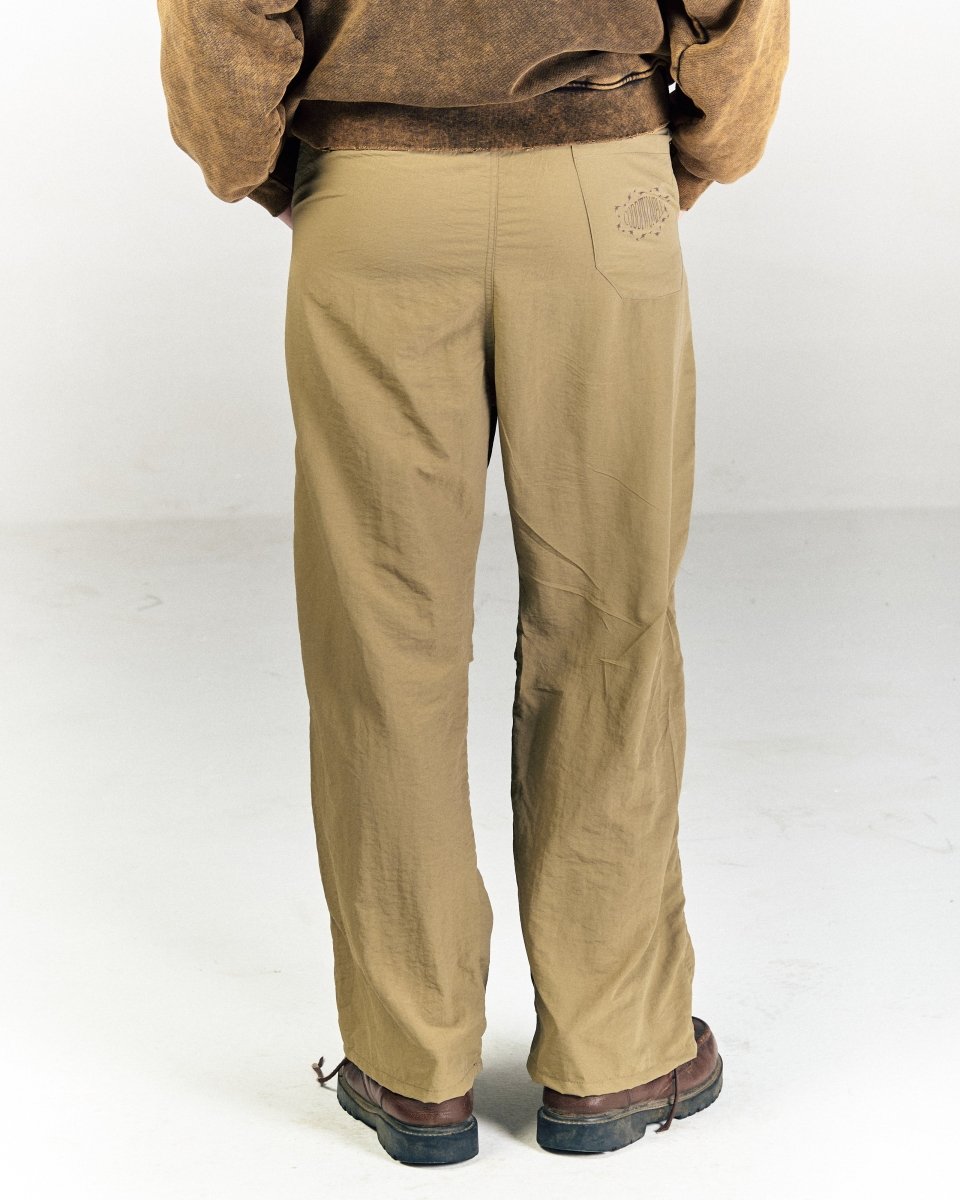 BEIGE WATERPROOF PARACHUTE PANTS - CODDIWOMPLE