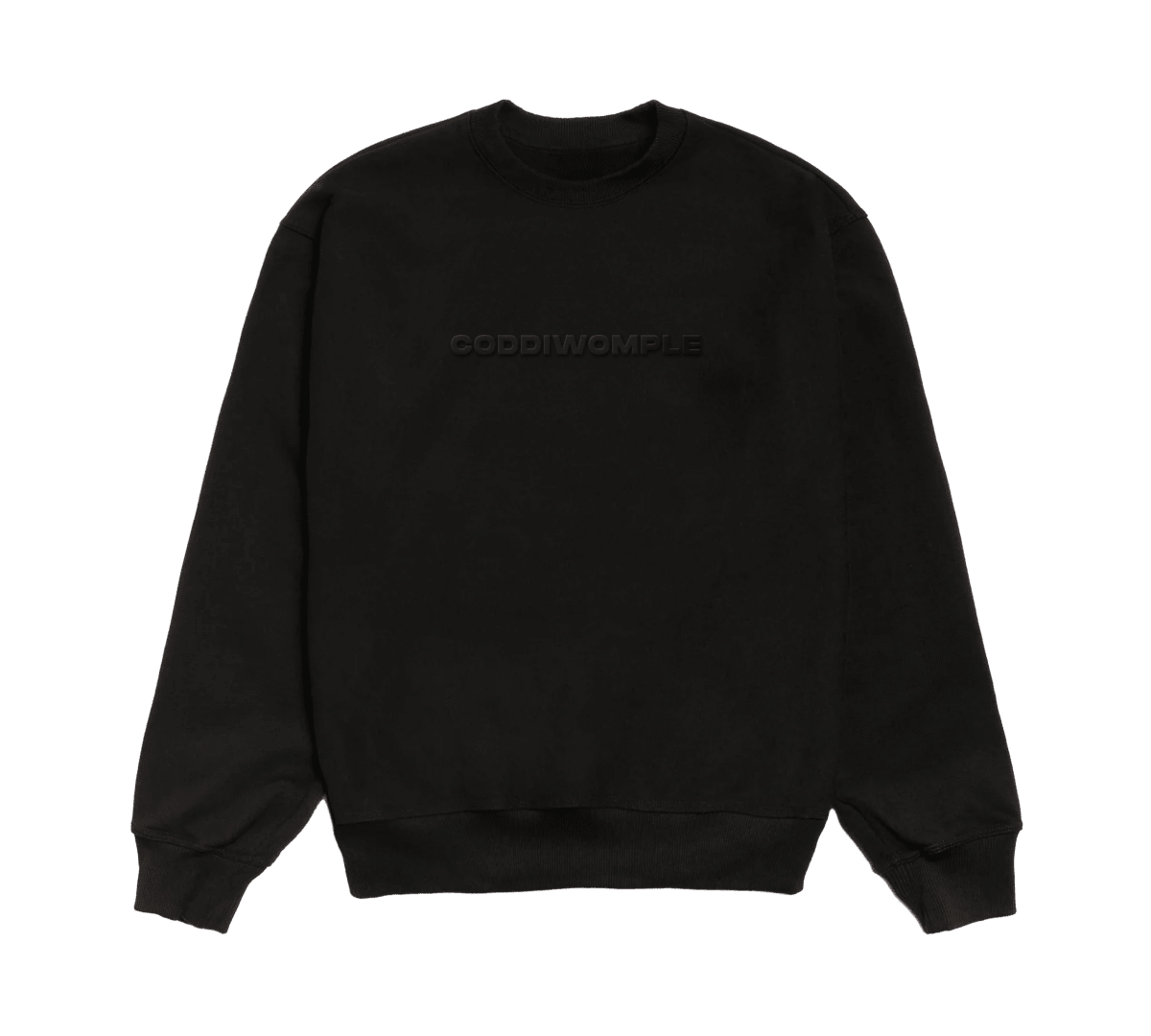 BLACK EMBOSSED CREWNECK - CODDIWOMPLE