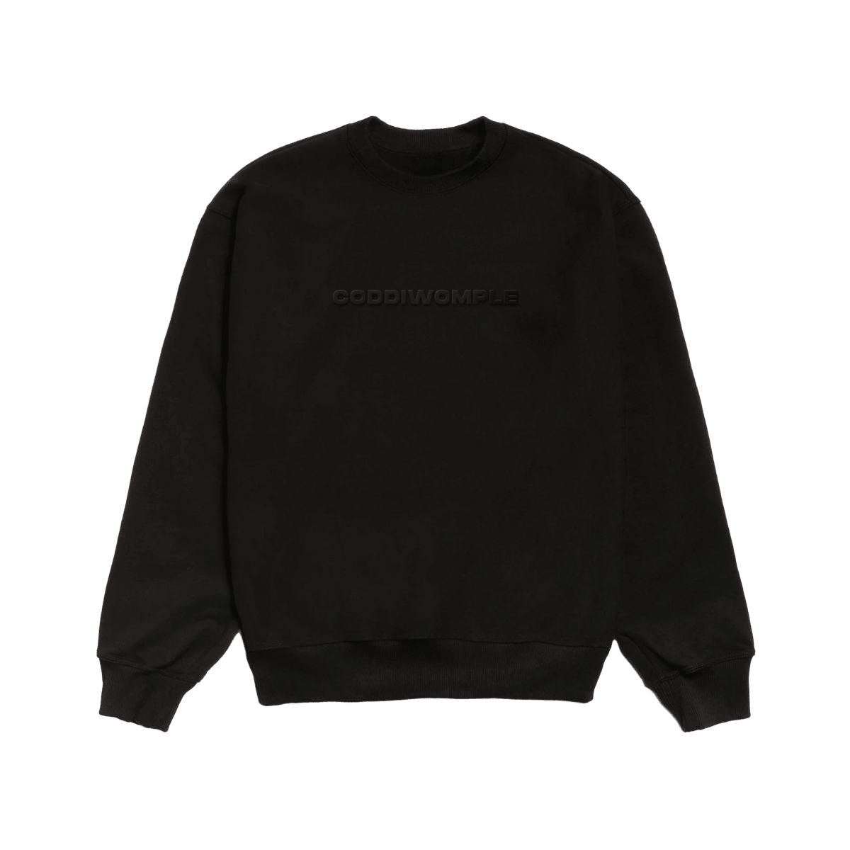 BLACK EMBOSSED CREWNECK - CODDIWOMPLE