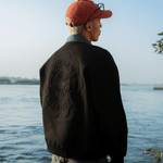 BLACK EMBOSSED CREWNECK - CODDIWOMPLE