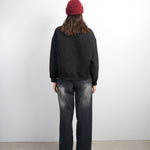 BLACK EMBOSSED CREWNECK - CODDIWOMPLE