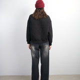 BLACK EMBOSSED CREWNECK - CODDIWOMPLE