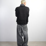 BLACK EMBOSSED CREWNECK - CODDIWOMPLE