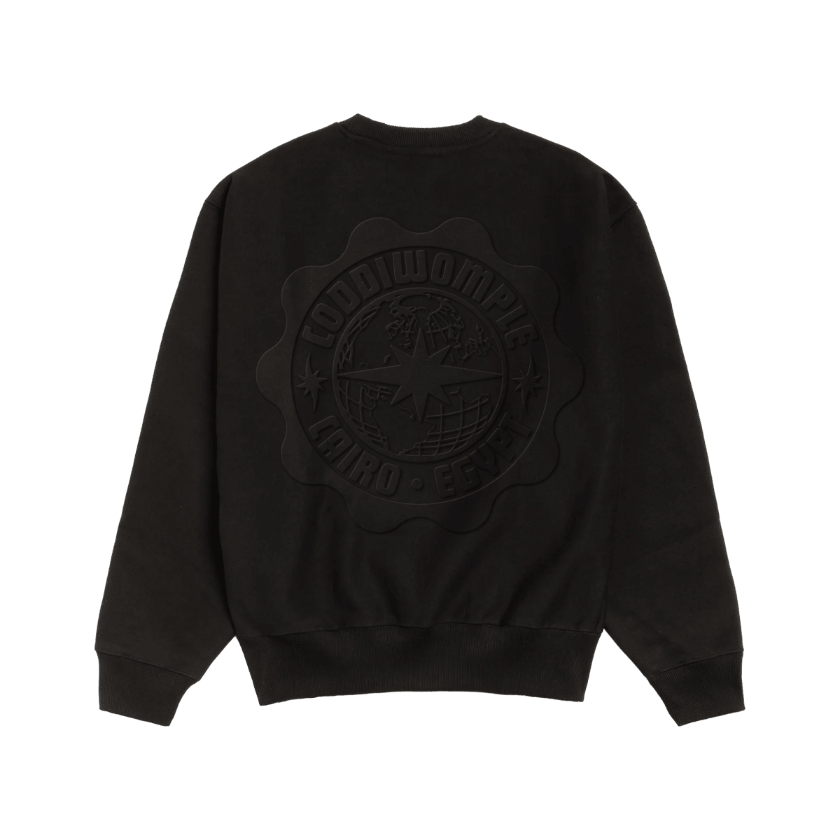 BLACK EMBOSSED CREWNECK - CODDIWOMPLE