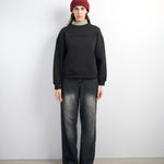 BLACK EMBOSSED CREWNECK - CODDIWOMPLE
