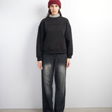 BLACK EMBOSSED CREWNECK - CODDIWOMPLE