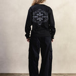 BLACK GABARDINE CARGO PANTS - CODDIWOMPLE