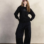 BLACK GABARDINE CARGO PANTS - CODDIWOMPLE