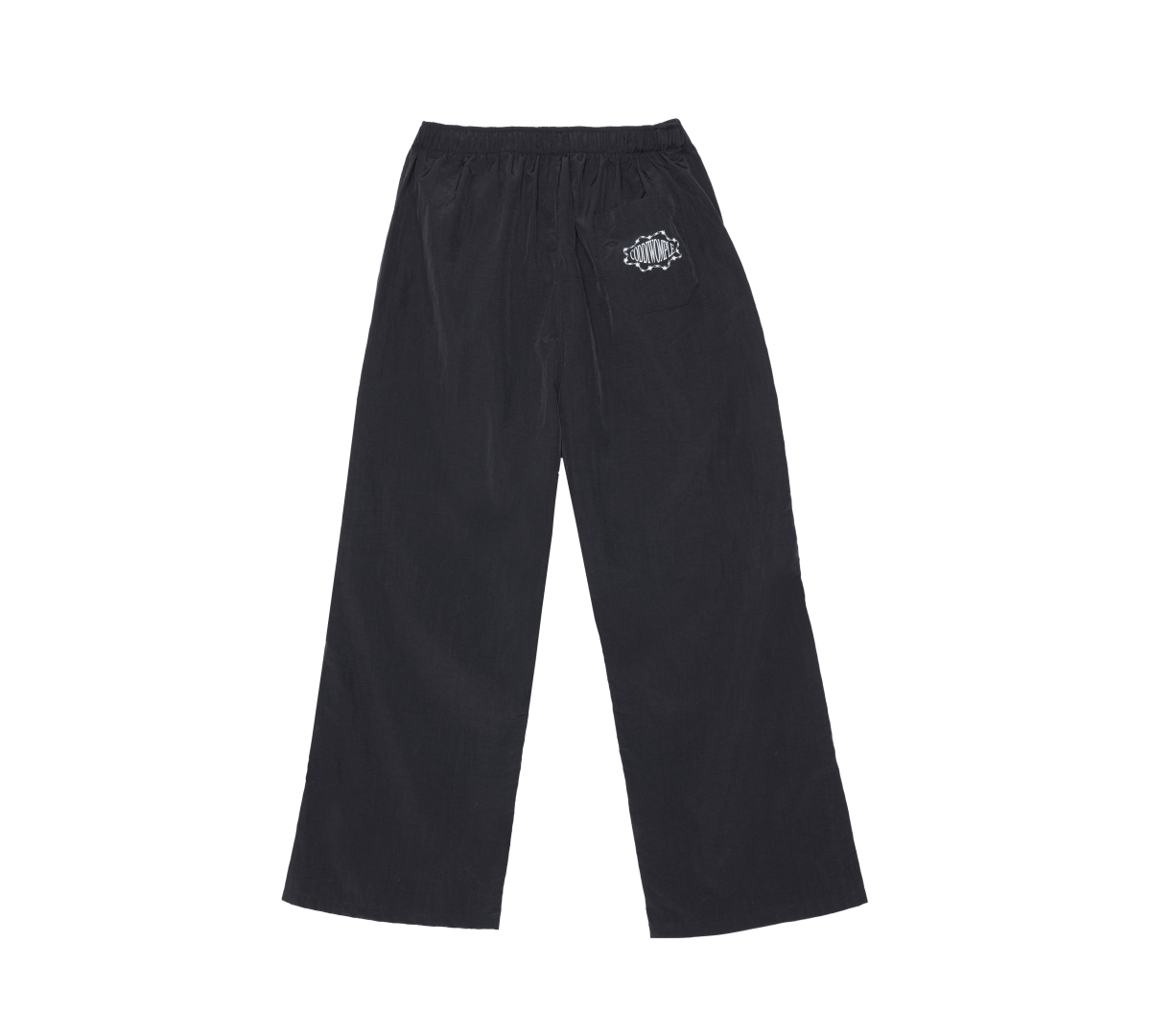 BLACK WATERPROOF PARACHUTE PANTS - CODDIWOMPLE