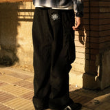 BLACK WATERPROOF PARACHUTE PANTS - CODDIWOMPLE