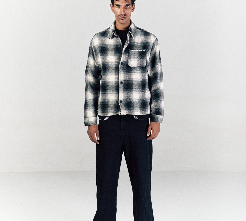 CODDIWOMPLE BLACK PLAID FLANNEL SHIRT - CODDIWOMPLE