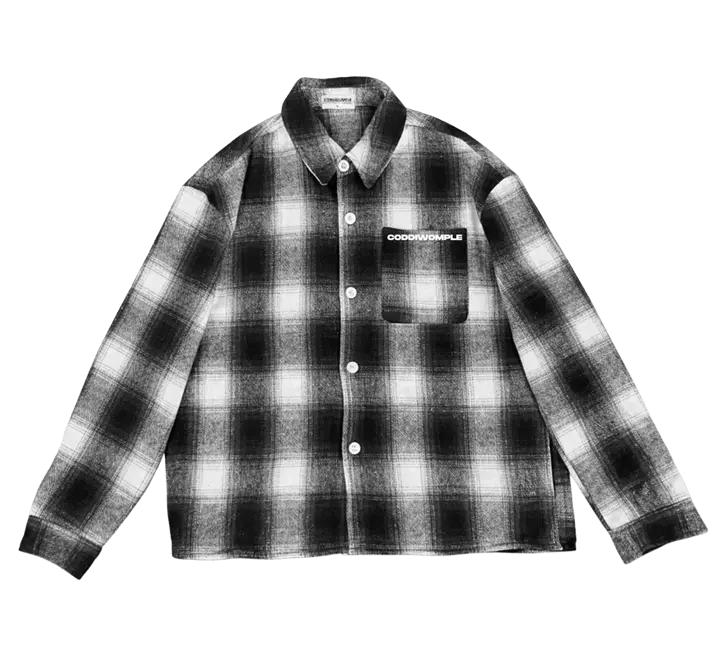 CODDIWOMPLE BLACK PLAID FLANNEL SHIRT - CODDIWOMPLE