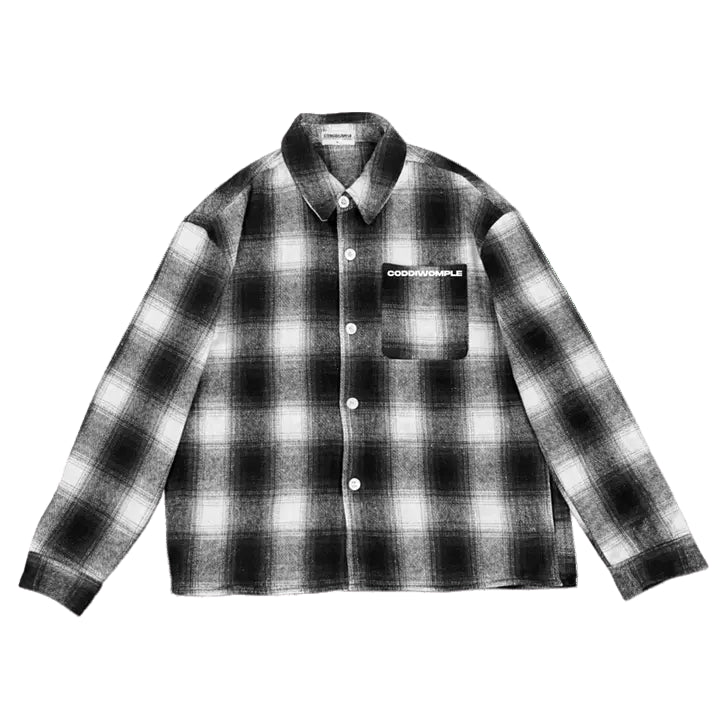 CODDIWOMPLE BLACK PLAID FLANNEL SHIRT