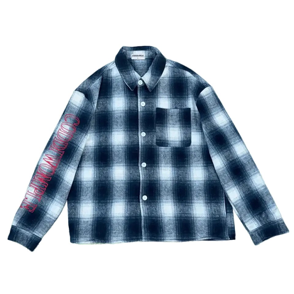 CODDIWOMPLE BLUE PLAID FLANNEL SHIRT - CODDIWOMPLE