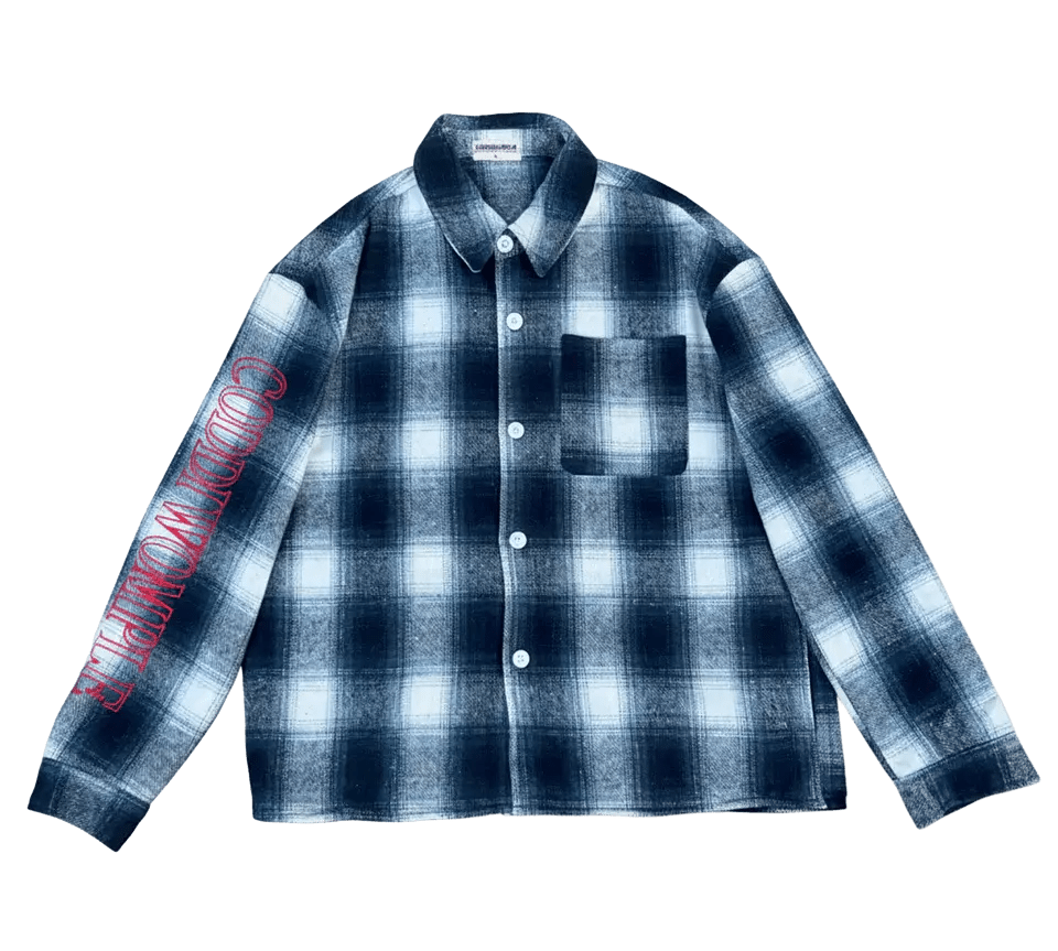 CODDIWOMPLE BLUE PLAID FLANNEL SHIRT - CODDIWOMPLE
