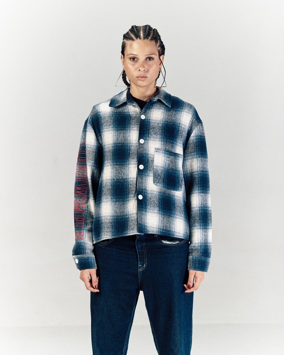CODDIWOMPLE BLUE PLAID FLANNEL SHIRT - CODDIWOMPLE