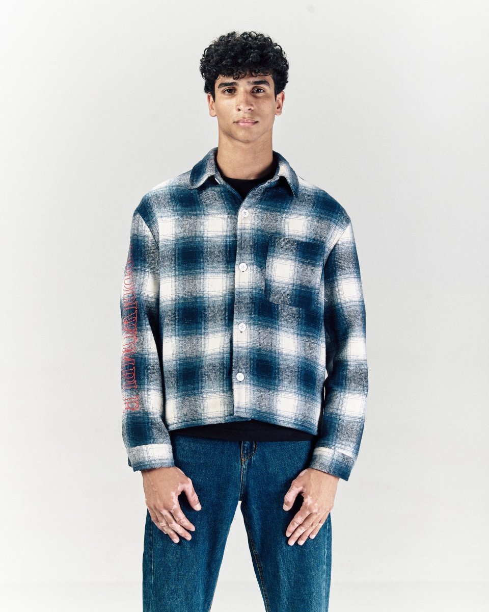 CODDIWOMPLE BLUE PLAID FLANNEL SHIRT - CODDIWOMPLE