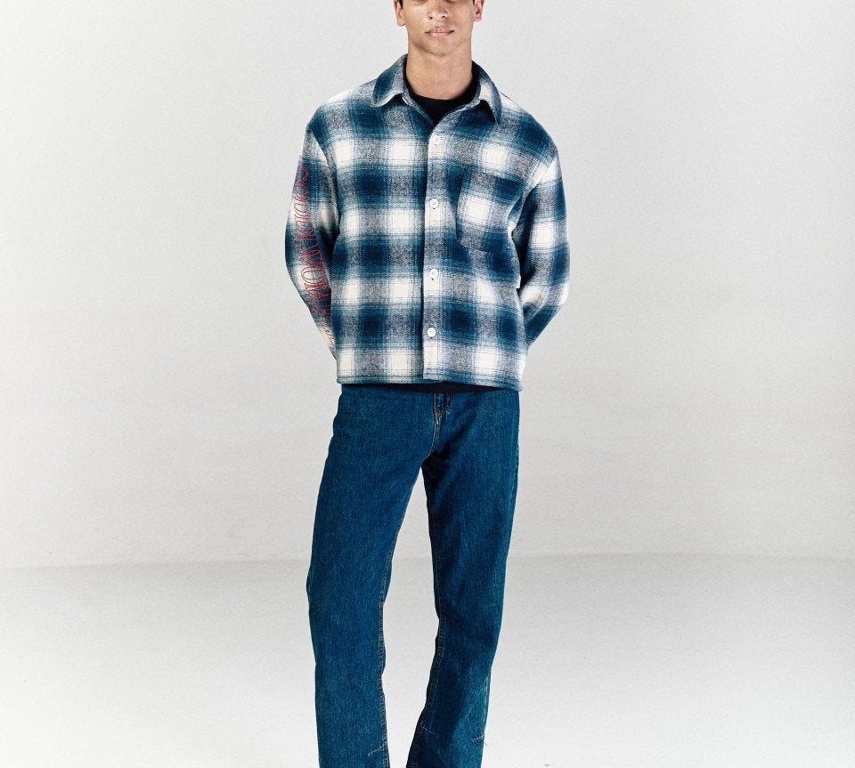 CODDIWOMPLE BLUE PLAID FLANNEL SHIRT - CODDIWOMPLE
