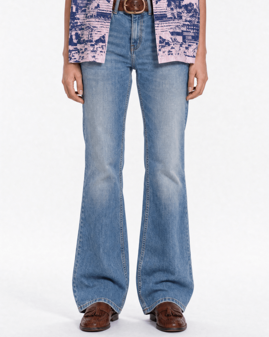 CODDIWOMPLE FLARED BLUE WOMEN JEANS - CODDIWOMPLE