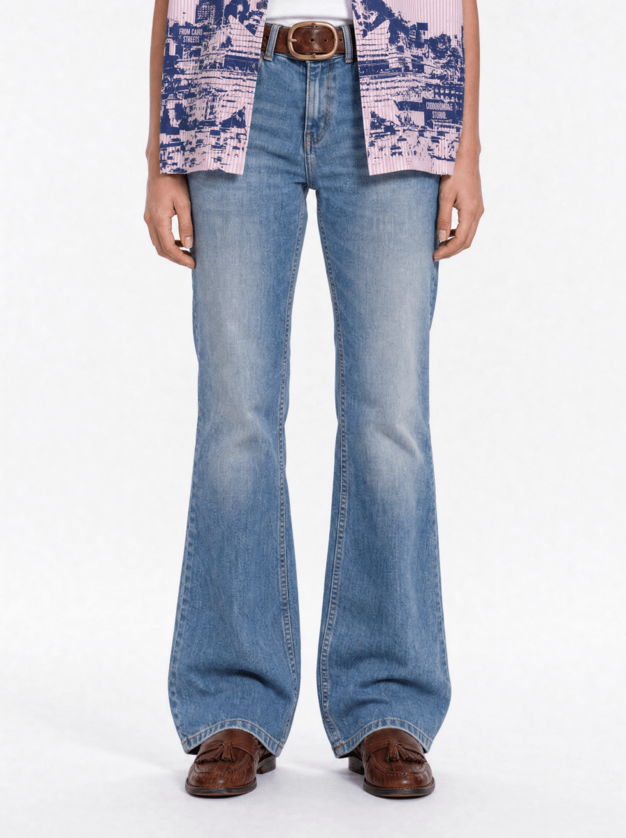 CODDIWOMPLE FLARED BLUE WOMEN JEANS - CODDIWOMPLE